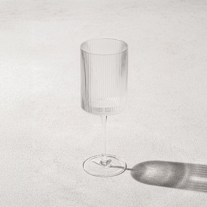 Kadra Vikko Malibu Ribbed Glass, Wine, 17 oz.
