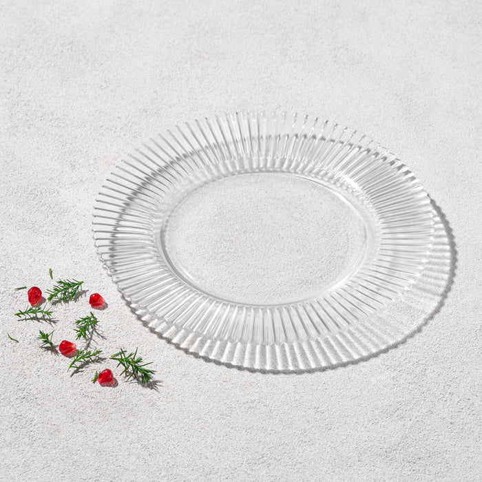Kadra Vikko Forest Ribbed Glass Salad Plate