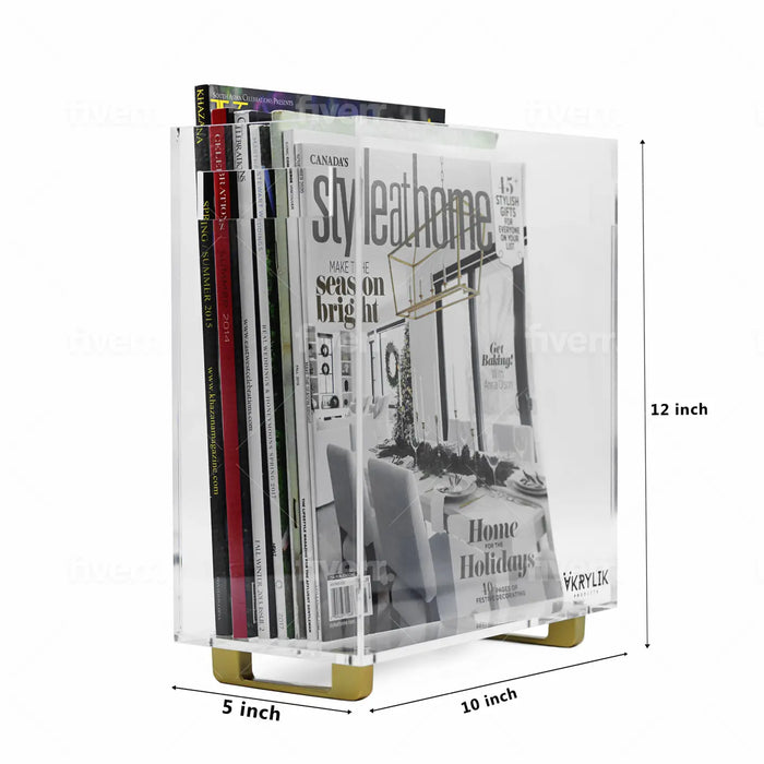 Krifts Acrylic Slim Magazine Holder