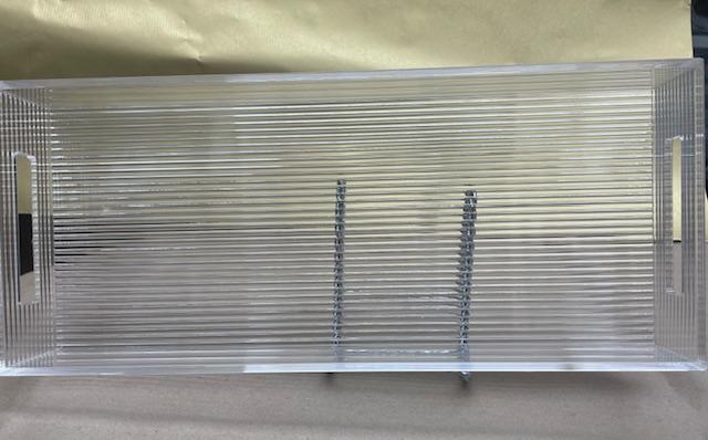 Lucite By Design Clear RibbedChallah/Anything Tray