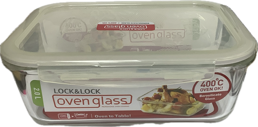 Lock & Lock Glass Food Storage Container with Lid, 21 Ounce, Clear