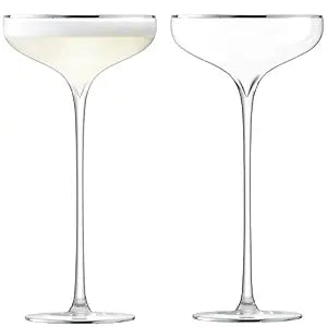 LSA International Celebrate Champagne Glasses, Platinum, Set of 2