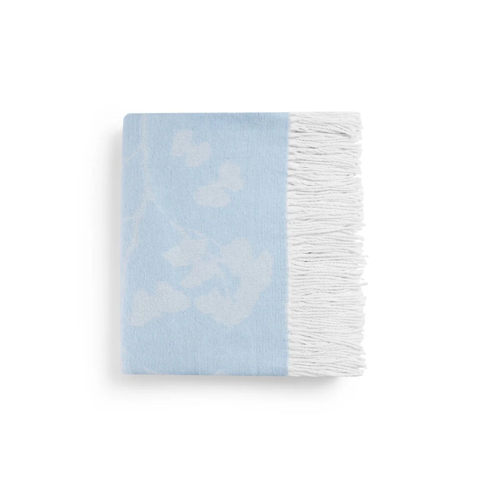 Michael Aram Butterfly Gingko Throw, Sky and White