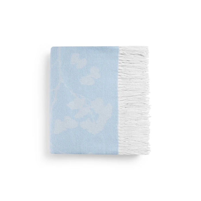 Michael Aram Butterfly Gingko Throw, Sky and White