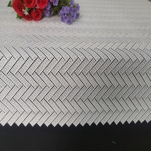 Majestic Giftware Chevron Lace Tablecloth, Lined