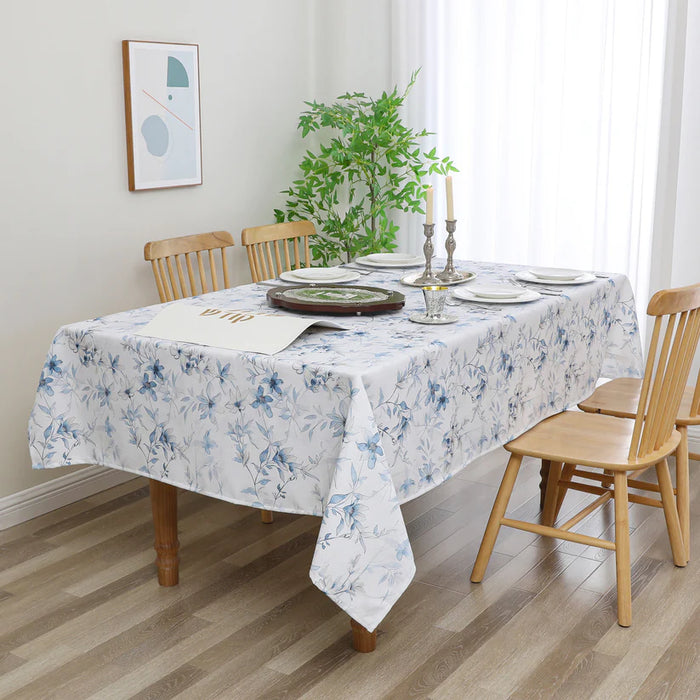 Majestic Giftware Harvest Weave Tablecloth, Blue Floral