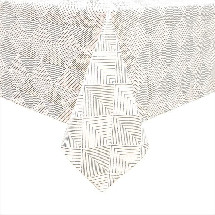 Majestic Velvet Tablecloth, Geometric Print