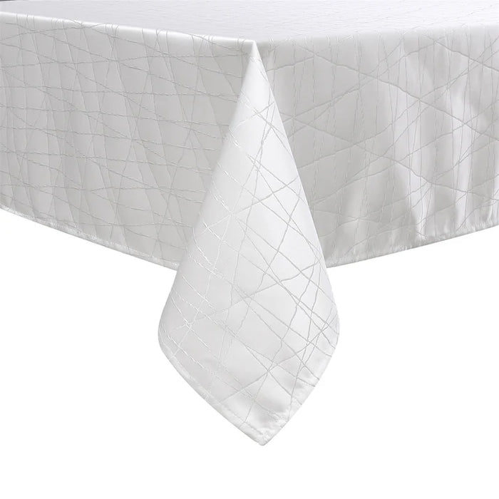 Majestic Jacquard Tablecloth, White Silver or Gold Rays