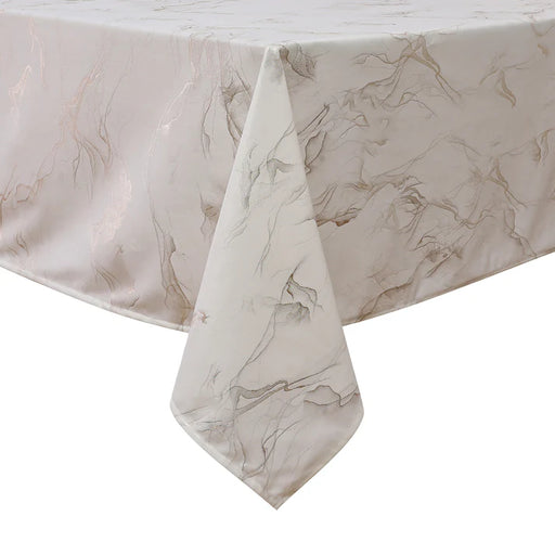 Majestic Giftware Stormy Velvet Tablecloth,White/Gold