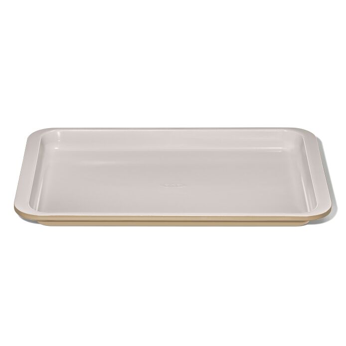 Oxo Non Stick Pro Ceramic Coated Metal Bakeware Jelly Roll Pan, Biscuit