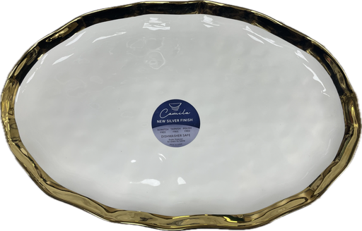 Pampa Bay Camila Large Oval Platter w/ thick Gold Border