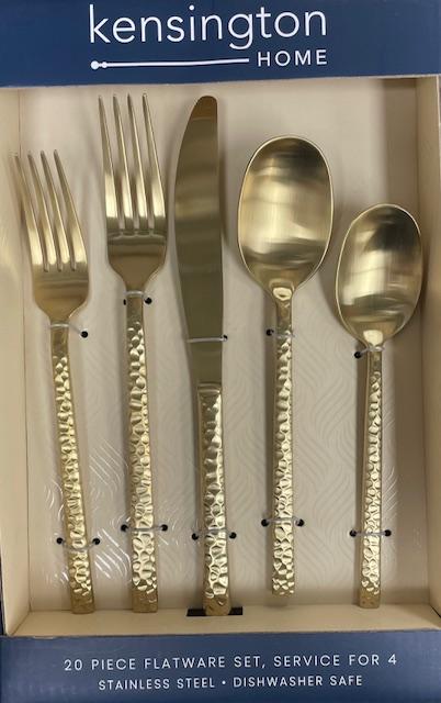 Prestige Cutlery Kensington Home Delaware Gold Flatware, Svc/4