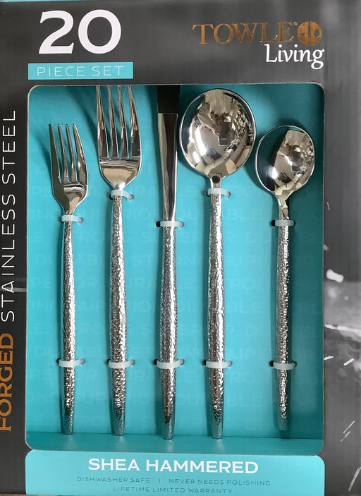 Prestige Cutlery Towle  Shea Hammered Flatware Set, Service for 4