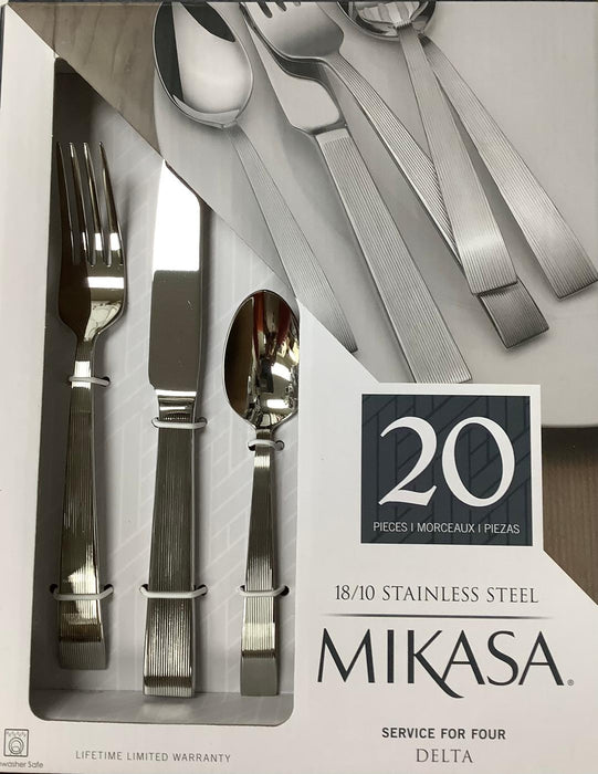 Prestige Mikasa Delta Flatware Set, Service for 4
