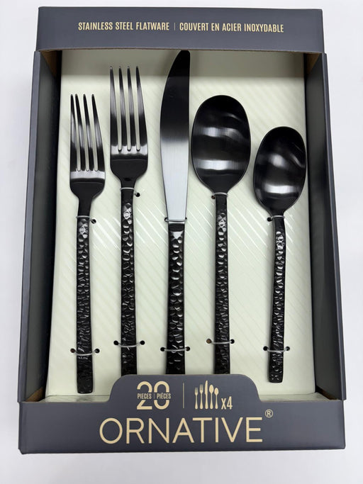 Metropolitan by Holister Orn ABC Hammered 20 Piece Flatware Set