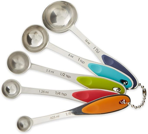 RSVP International Colored Handle Measuring Spoons, Set/5