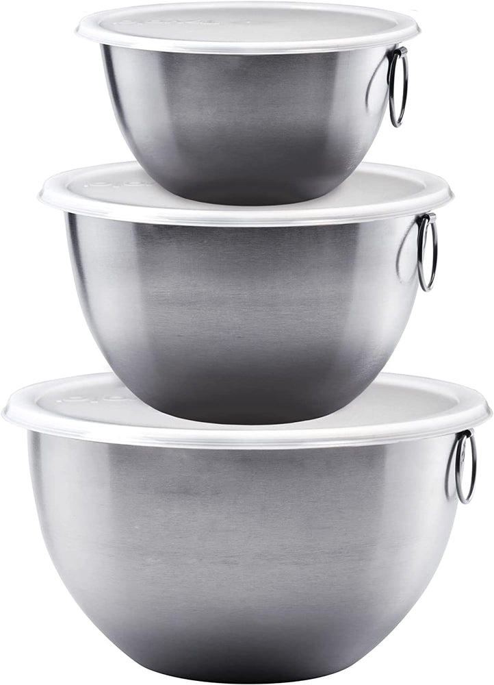 Tovolo Set of 3 Tight Seal Stainless Steel Mixing Bowls