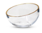 Vivience Glass Salad Bowl with Gold Rim