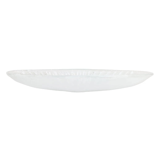 Vietri Onda Glass Long Oval Bowl/Platter, White