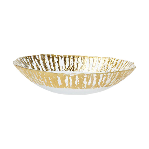 Vietri Rufolo Glass Gold Oval Serving Bowl