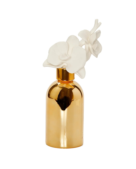 Vivience Gold Bottle/Gold Cap White Flower Diffuser, Lily of the Valley Scent