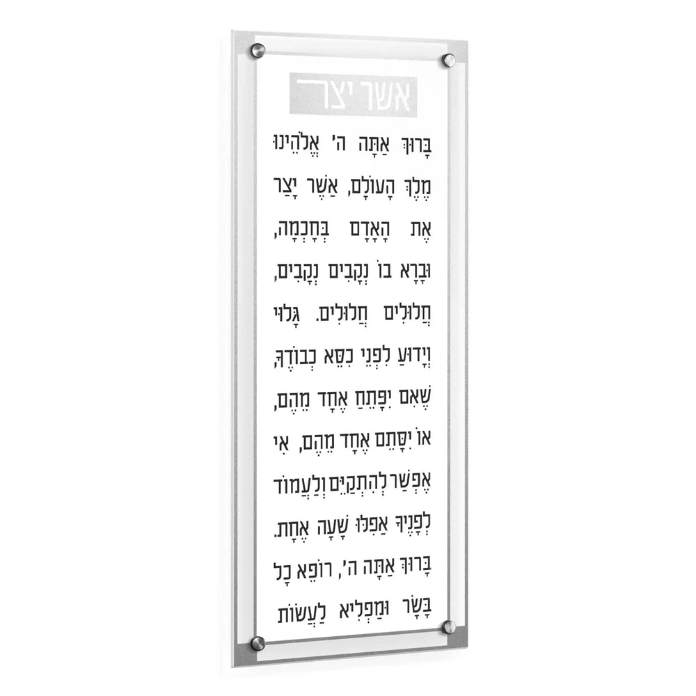 Waterdale Collection Basic Asher Yatzar Wall Mountable Card, Classic 2.0