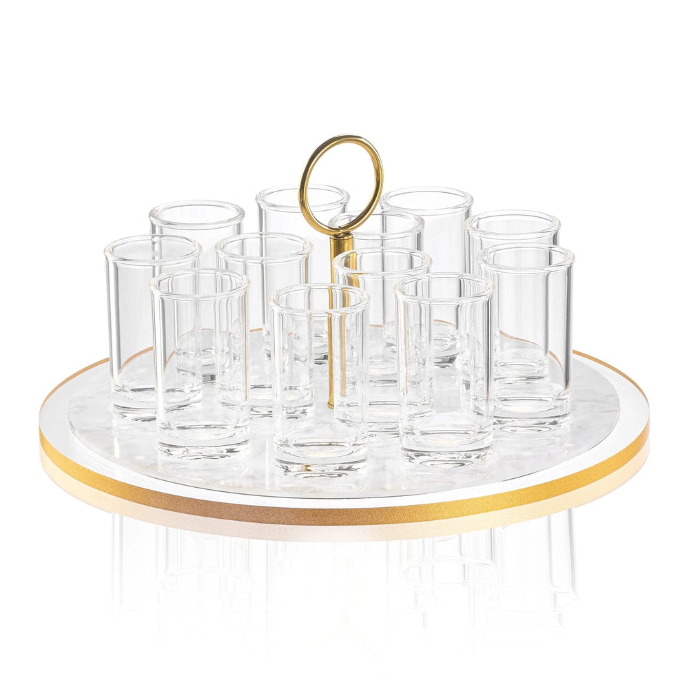Waterdale Collection Classic Pearlstone Liquor Set, 12 cups