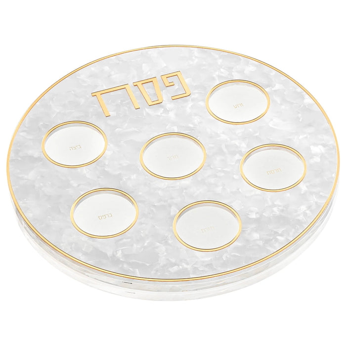 Waterdale Collection Pearl Marble Seder Plate
