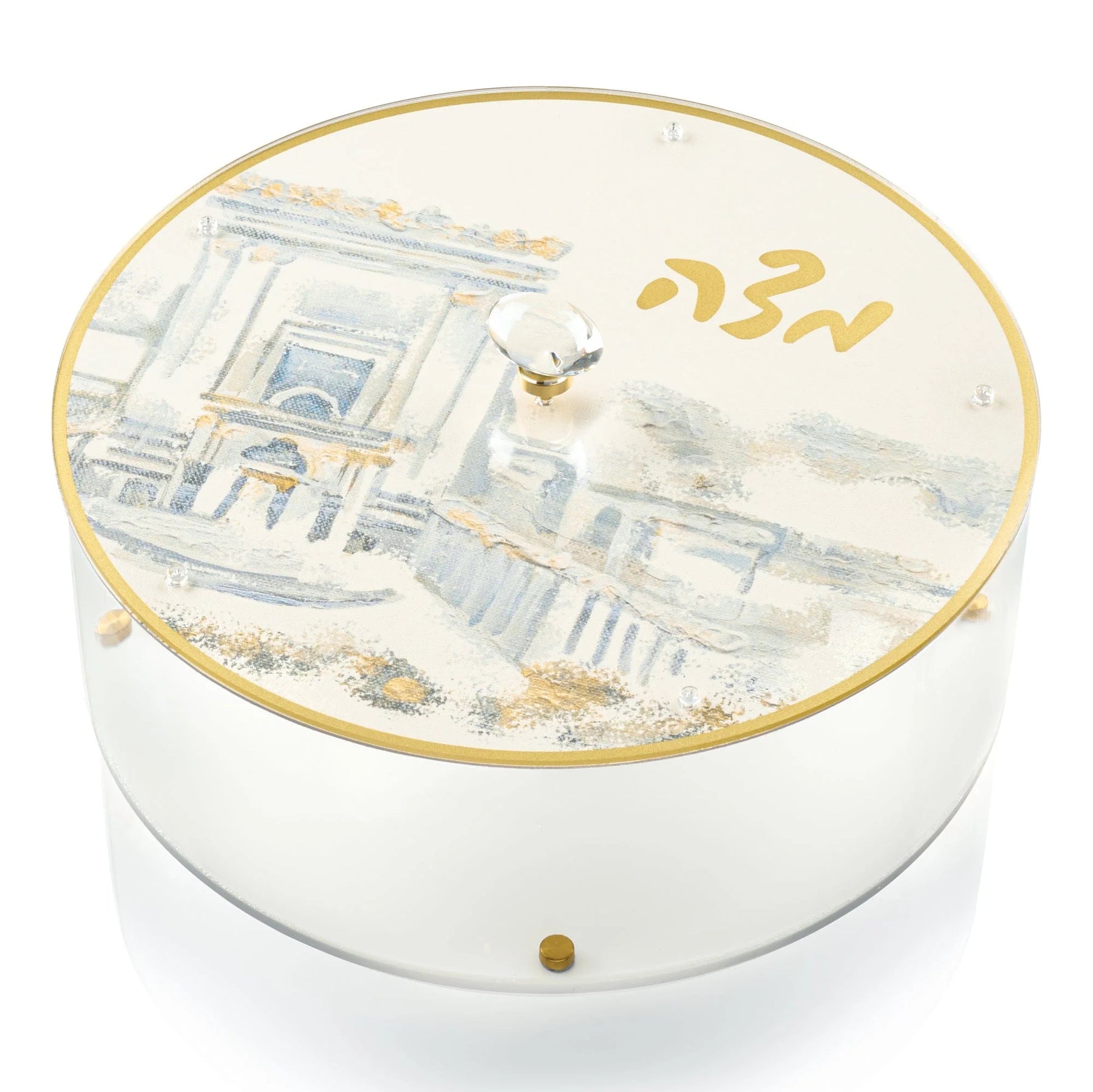 Waterdale Collection Pesach Matzah Box, Painted Bais Hamikdash