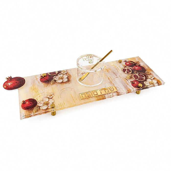 Waterdale Collection Painted Pomegranates Simanim Tray