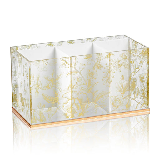 Waterdale Collection Silverware Caddy, French Toile, Gold