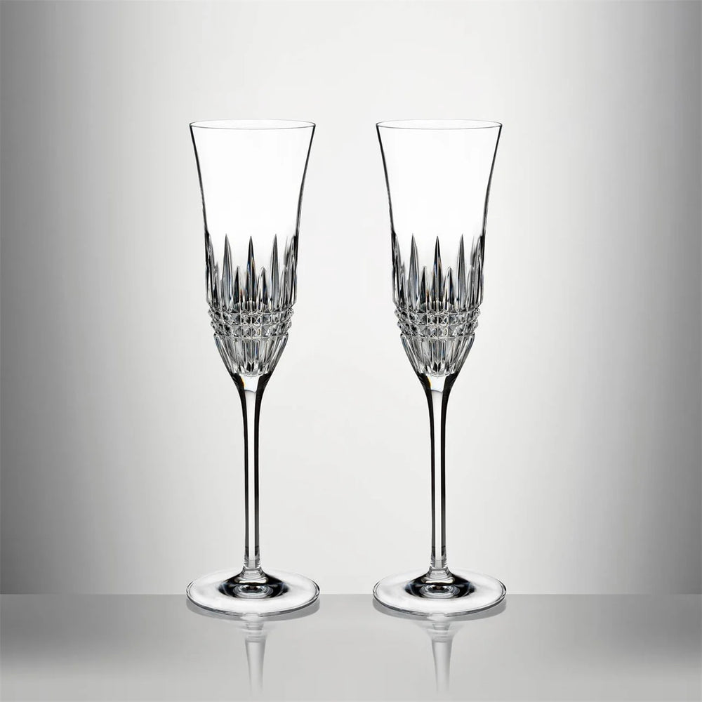 Waterford Lismore Diamond Essence Champagne Flute, 7oz, Set of 2