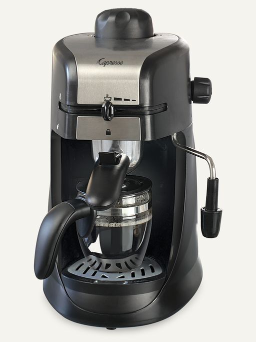 Capresso 304.01 Steam PRO Espresso & Cappuccino Machine with Safety Boiler Cap Black/Stainless