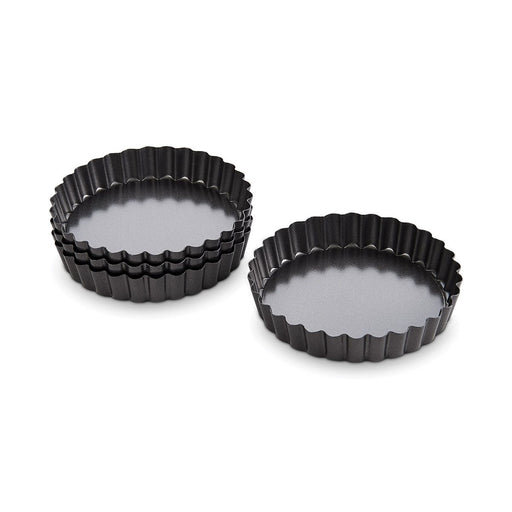 Mrs. Anderson's Baking Non-Stick Round Quiche Pan, 4.25in Set of 4