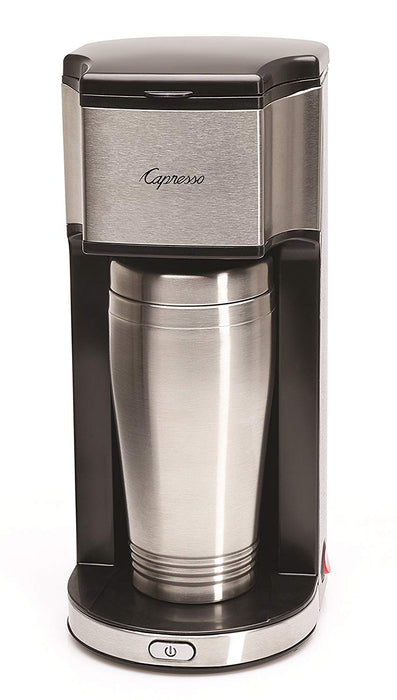 Capresso 425.05 On-the-Go Personal Coffee Maker with 16 oz, Insulated Travel Mug