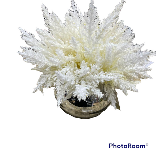 CDI White Feathers in Silver Vase