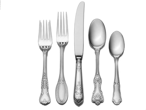 Wallace Hotel Lux 77-Piece 18/10 Stainless Steel Flatware Set, Silver, Service for 12