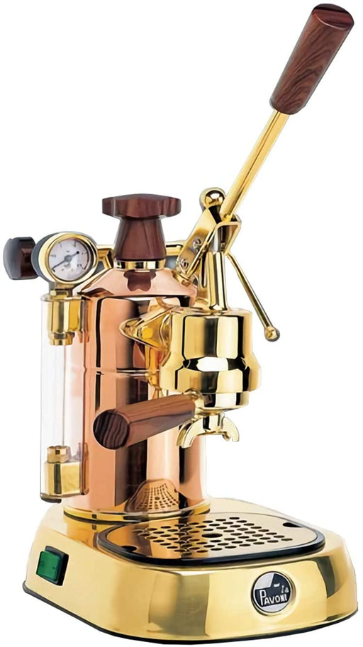 La Pavoni Professional 16-Cup Espresso Machine, Copper and Brass