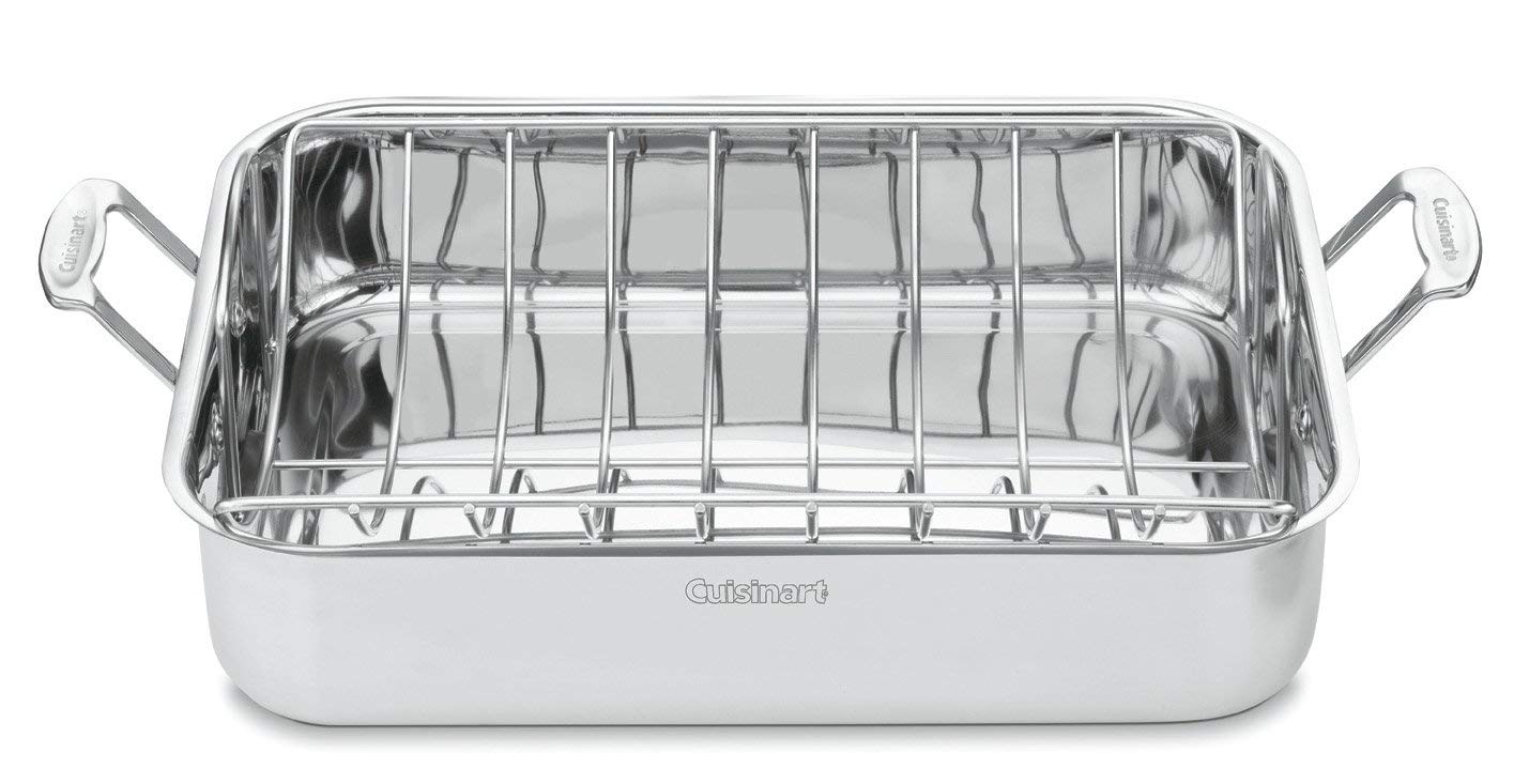 Cuisinart 7117-16UR Chef's Classic Stainless 16-Inch Rectangular Roaster with Rack