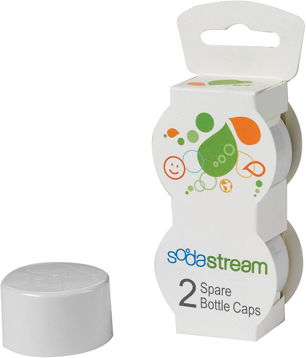 SodaStream Bottle Caps, White, 2-Pack