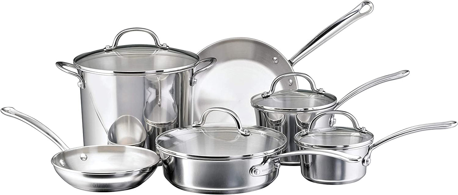 Farberware Millennium Stainless Steel Cookware Pots and Pans Set, 10 P ...