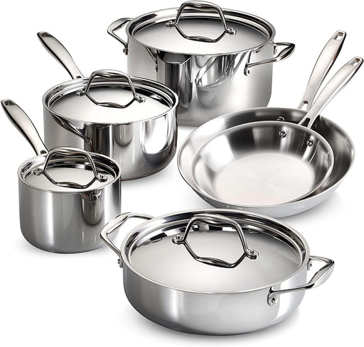 Tramontina Gourmet Stainless Steel Induction-Ready Tri-Ply Clad Cookware Set