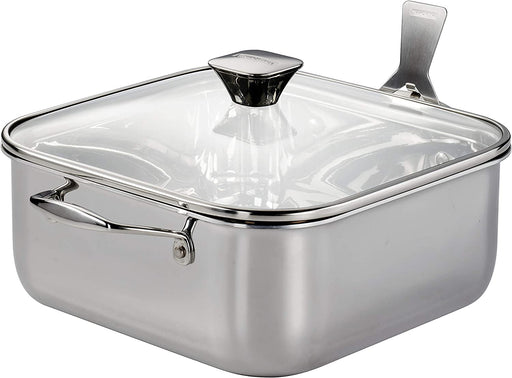 Tramontina Covered Square Roasting Pan Stainless Steel 11 inch 6 Quart