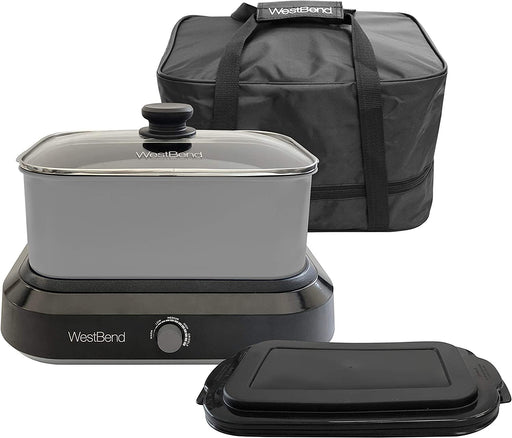 Westbend 87905 "5 Qt Versatility™ Cooker with Black Tote,Travel Lid, Silver