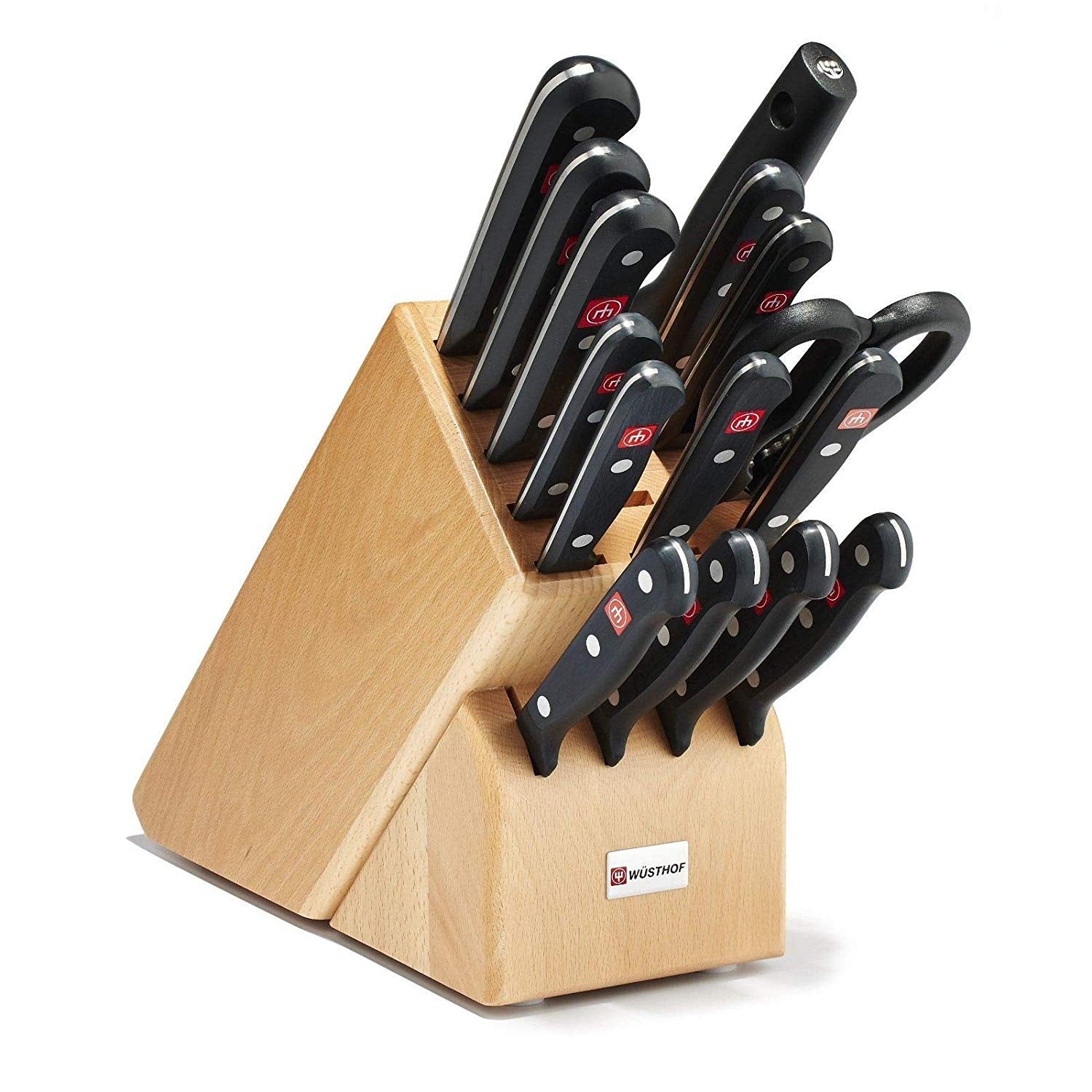 Wusthof Gourmet White Handle Knife Block Set