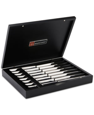 Wusthof Stainless Eight Piece Steak Knife Set with Black Box