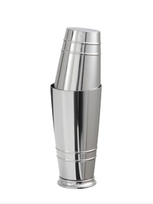 Fortessa Crafthouse 11" Two-Piece Footed Polished Stainless Steel Boston Cocktail Shaker