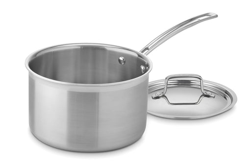 4 Qt Tri-Ply Clad Stainless Steel Covered Sauce Pan - The Peppermill