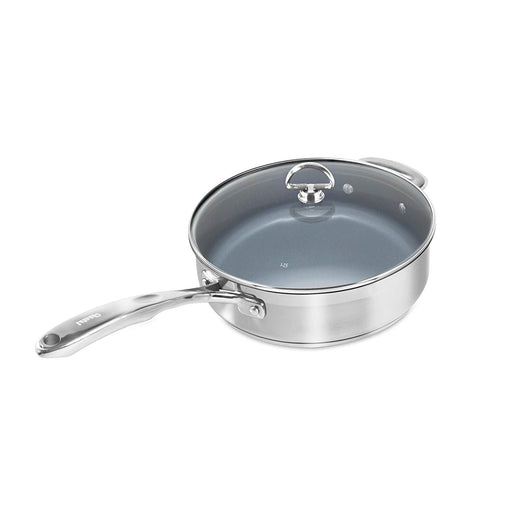 Chantal Induction 21 Steel Saute Skillet w/ Ceramic Coating and Glass Lid