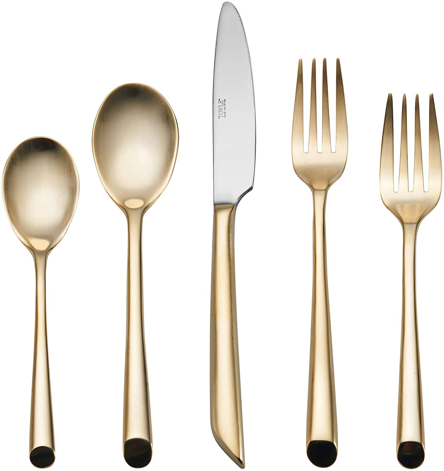 Towle Living Satin Gold Wave, 20 Piece Set Service 4 Flatware Set